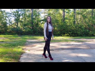 (202984) stockings thigh high outfit with pencil skirt review - youtube