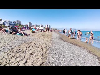 (200635) beach walk summer torremolinos bajondillo playa   costa del sol in august 2022 , malaga, spain [4k] - youtube